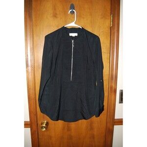 MICHAEL KORS Long Sleeve  Black Zip Front Women’s Medium Size Dressy Shirt